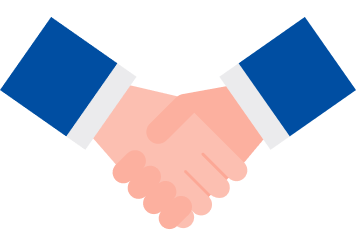 握手をしている手元のイラスト