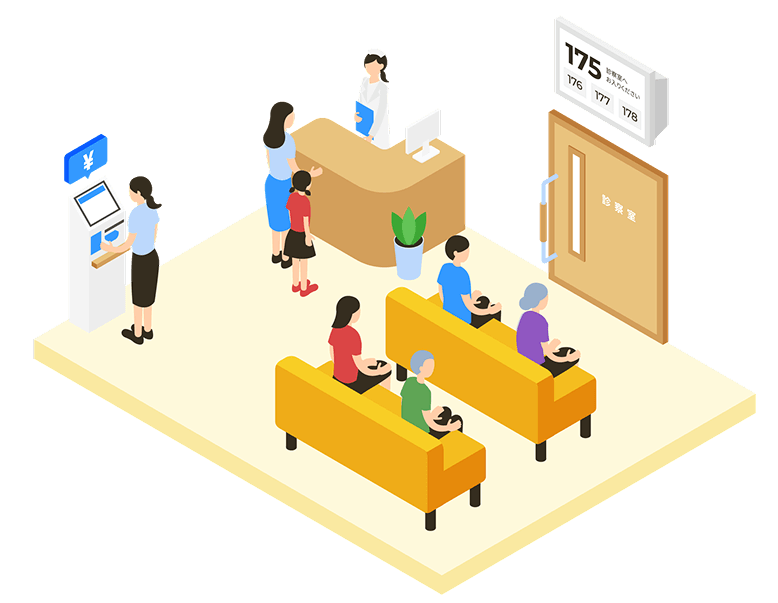 感染予防された院内のイメージイラスト